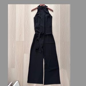 ZARA Black Mock Neck Sleeveless Jumpsuit with Belt